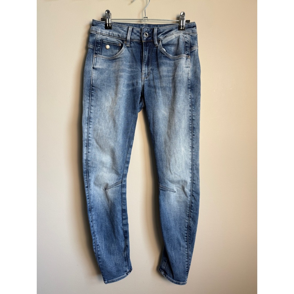 G-Star Raw Womens Blue Arc 3D Mid Skinny 27 Streetwear Moto Edgy Casual